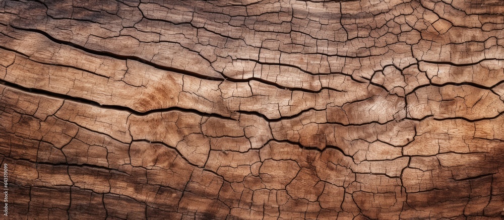 Poster Close up of a rare hardwood tree in the tropics showing the bark pattern and cracks with empty space for background