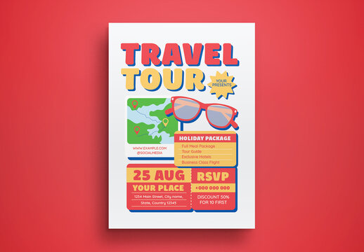 White Flat Design Travel Tour Flyer Flyer Layout