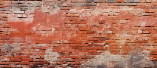 Panorama of a brick wall ideal for banners or graffiti