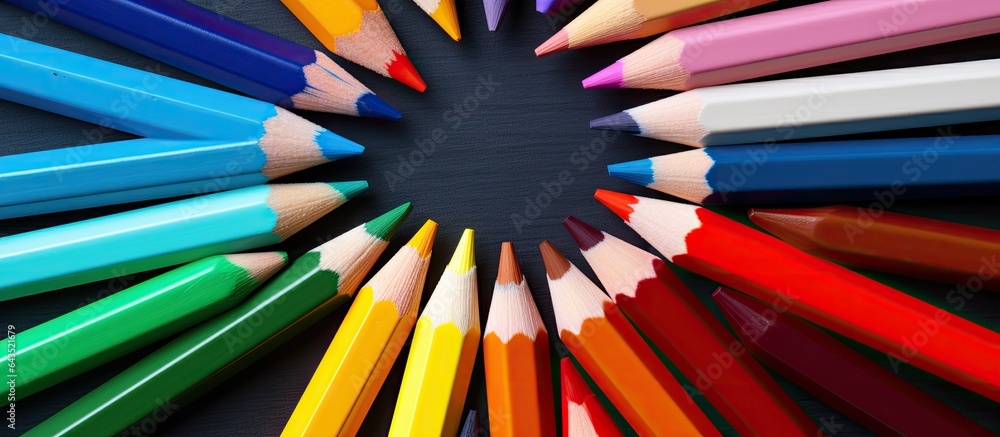 Poster Abstract background with negative space or copy space using coloring pencils