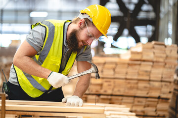 professional creatively carpenters woodworking teamwork together, Craftsman having creative workshop to working for business industry of wooden carpentry company, foreman joiner person man in factory