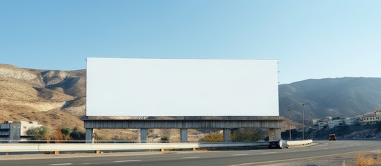 Highway road with empty billboards for advertising