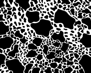 Cow black spots pattern seamless on a white background classic design.