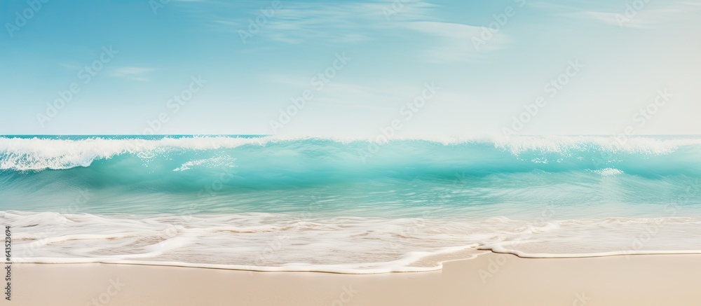 Poster sunny beach with wave and empty space in the background
