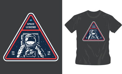 astronaut in the space label shirt design editable template