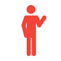 red color figure icon with explain gesture