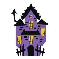Fototapeta premium Halloween haunted house vector cartoon illustration