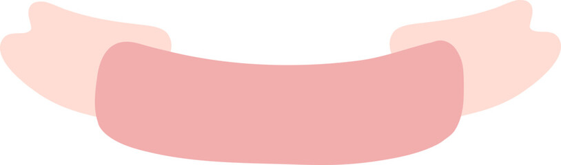 Cute baby shower, pink banner cartoon doodle flat desing illustration.