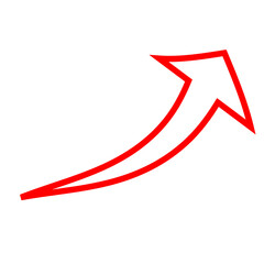 Red Lined Arrows for direction Icon. Arrow vector flat symbol on white background. Isolated line arrow illustration for app, web, social media and banner.