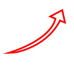 Red Lined Arrows for direction Icon. Arrow vector flat symbol on white background. Isolated line arrow illustration for app, web, social media and banner.