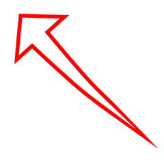 Red Lined Arrows for direction Icon. Arrow vector flat symbol on white background. Isolated line arrow illustration for app, web, social media and banner.