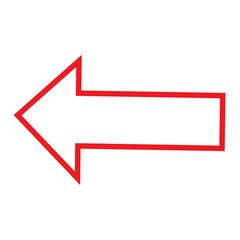 Red Lined Arrows for direction Icon. Arrow vector flat symbol on white background. Isolated line arrow illustration for app, web, social media and banner.