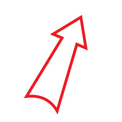 Red Lined Arrows for direction Icon. Arrow vector flat symbol on white background. Isolated line arrow illustration for app, web, social media and banner.