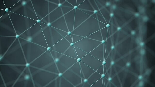 3D render wire animation neural networks global web internet neuronet artificial intelligence meta data blue dark background abstract cyber digital connection business wallpaper presentation metaverse