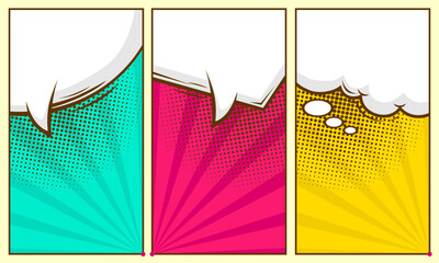 Obraz premium Colorful comic scene set background design
