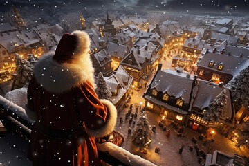 wonderful fairy christmas or xmas winter village by night