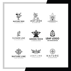 Green nature vector logo collection