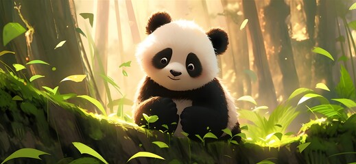 卡通大熊猫cartoon panda