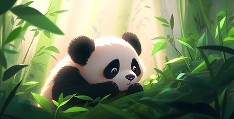 卡通大熊猫cartoon panda