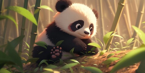 卡通大熊猫cartoon panda