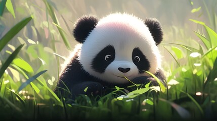 卡通大熊猫cartoon panda