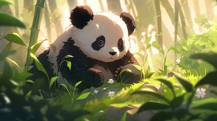 卡通大熊猫cartoon panda