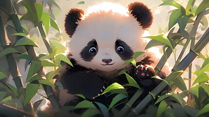 卡通大熊猫cartoon panda