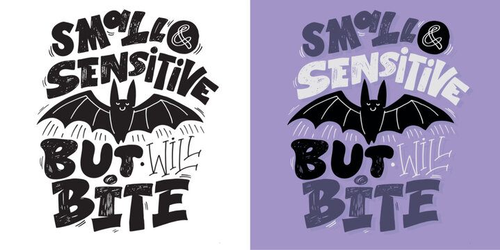 Funny color hand drawn doodle lettering postcard. T-shirt design, mug print, bag print, doodle template print.