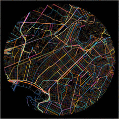 Colorful Map of Kallithea, Attica with all major and minor roads.