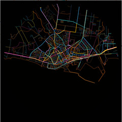 Colorful Map of Alexandroupoli, Eastern Macedonia and Thrace with all major and minor roads.