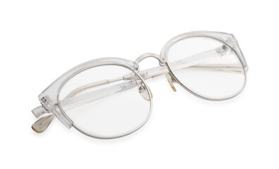 Stylish pair of glasses isolated on white