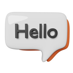 hello chat box in 3d render design.