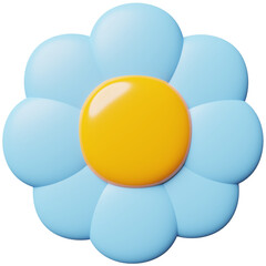 blue flower in 3d render design.