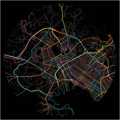 Colorful Map of NeaIonia, Thessaly with all major and minor roads.