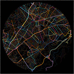 Colorful Map of Cholargos, Attica with all major and minor roads.