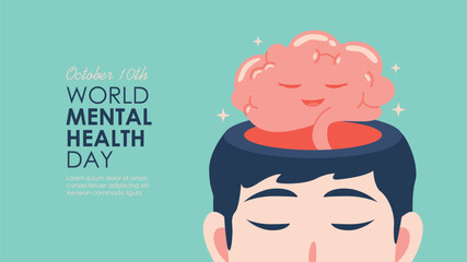 world mental health day background template vector