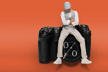 , Gripping portrayal of a crestfallen photographer experiencing a downward spiral in earnings caused by a costly investment error.