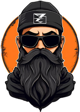 A Beard man T-shirt logo design