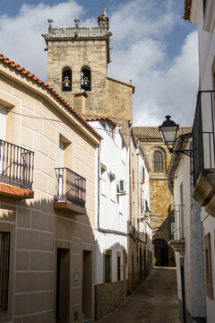 streets and church of Brozas.