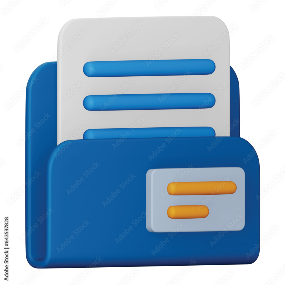 Aufkleber folder files 3d rendering isometric icon.