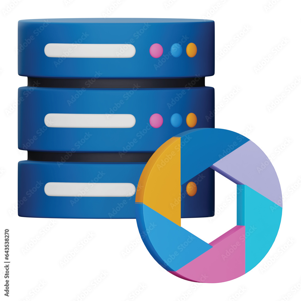 Poster raw data 3d rendering isometric icon.