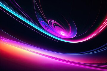 Fototapeta premium Abstract futuristic background with blurry glowing wave and neon lines. Spiritual energy concept