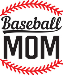 Baseball Mom Design. Happy Mother's Day. Vector Illustration.