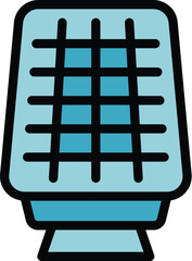 Solar panel icon outline vector. Eco power. Gloval alternative color flat