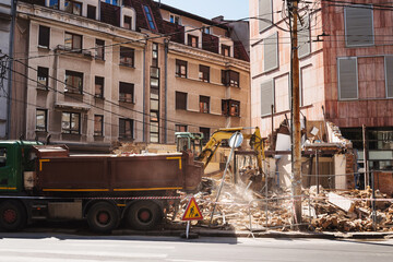 Old Belgrade Serbia city building demolition