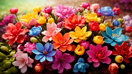 colorful spring flowers