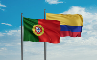 Colombia and Portugal flag