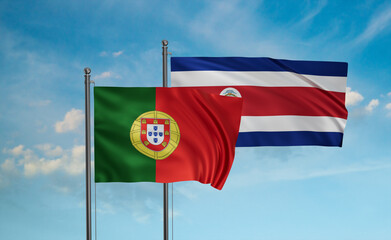Costa Rico and Portugal flag