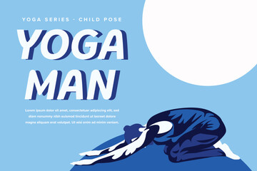 Yoga Man Child Pose Illustration