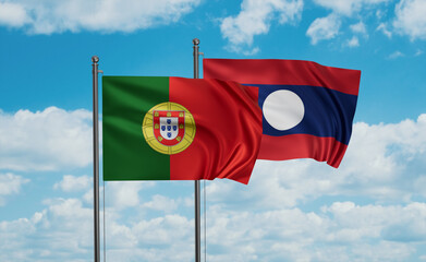 Laos and Portugal flag